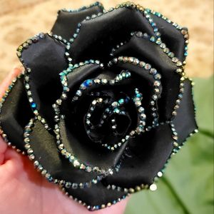 Black Rose with Aurora Crystals